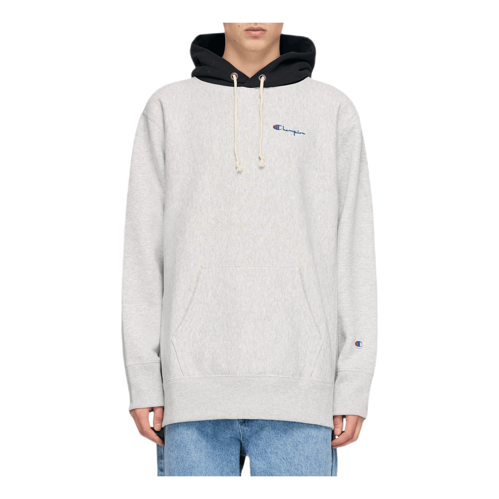 Color Block Hooded Sweatshirt Gray