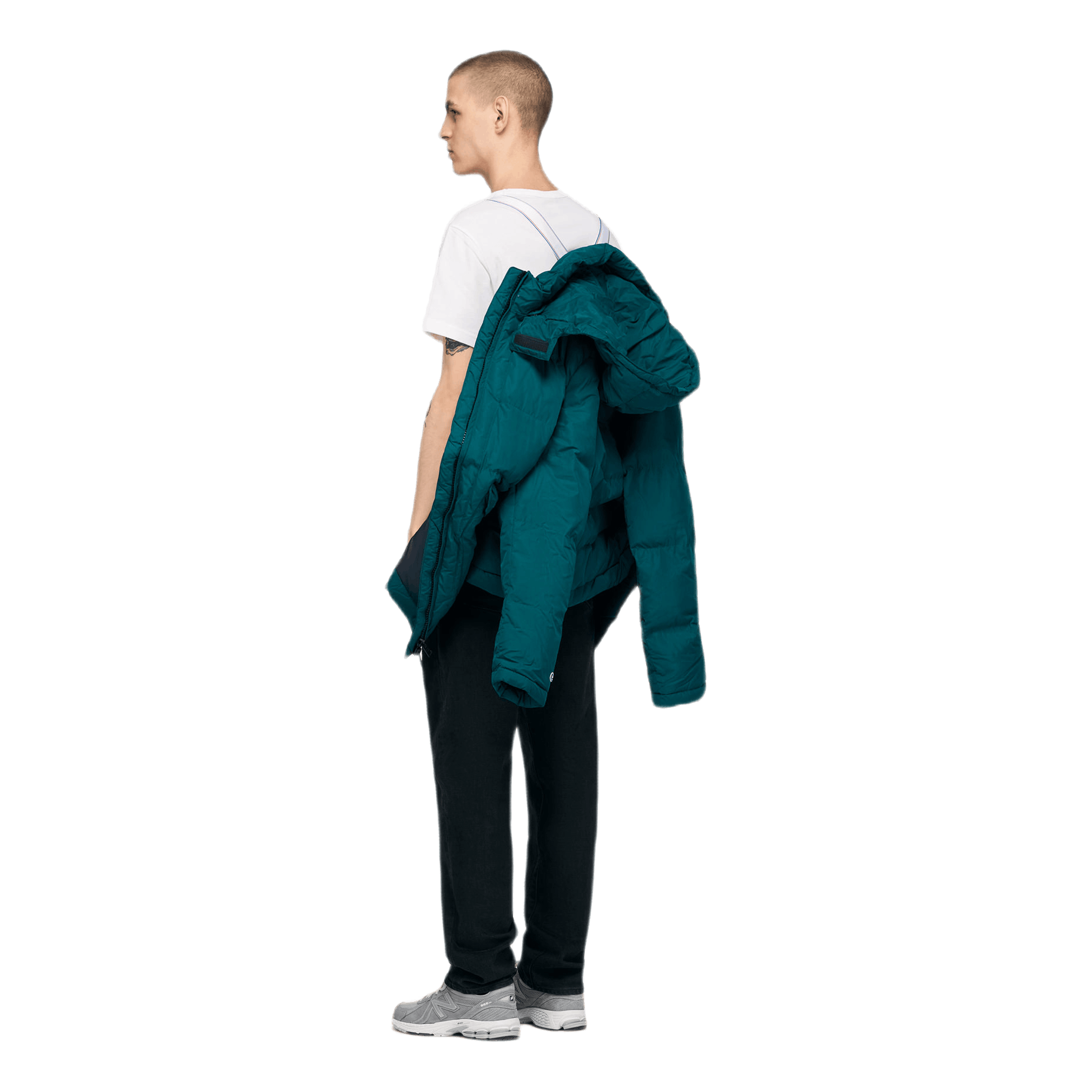 Long Hooded Puff Jacket Green