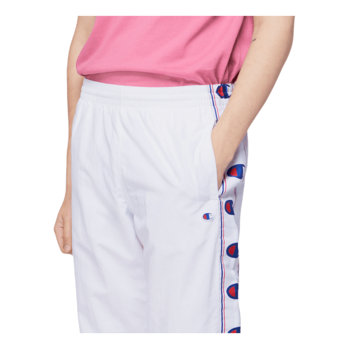 Taped Elastic Cuff Joggers White