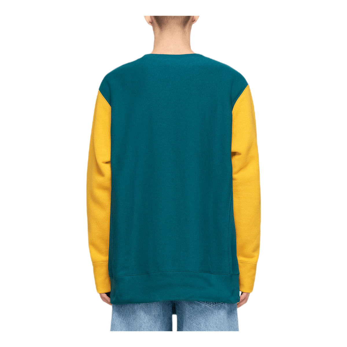 Color Block Crewneck Sweatshir Green