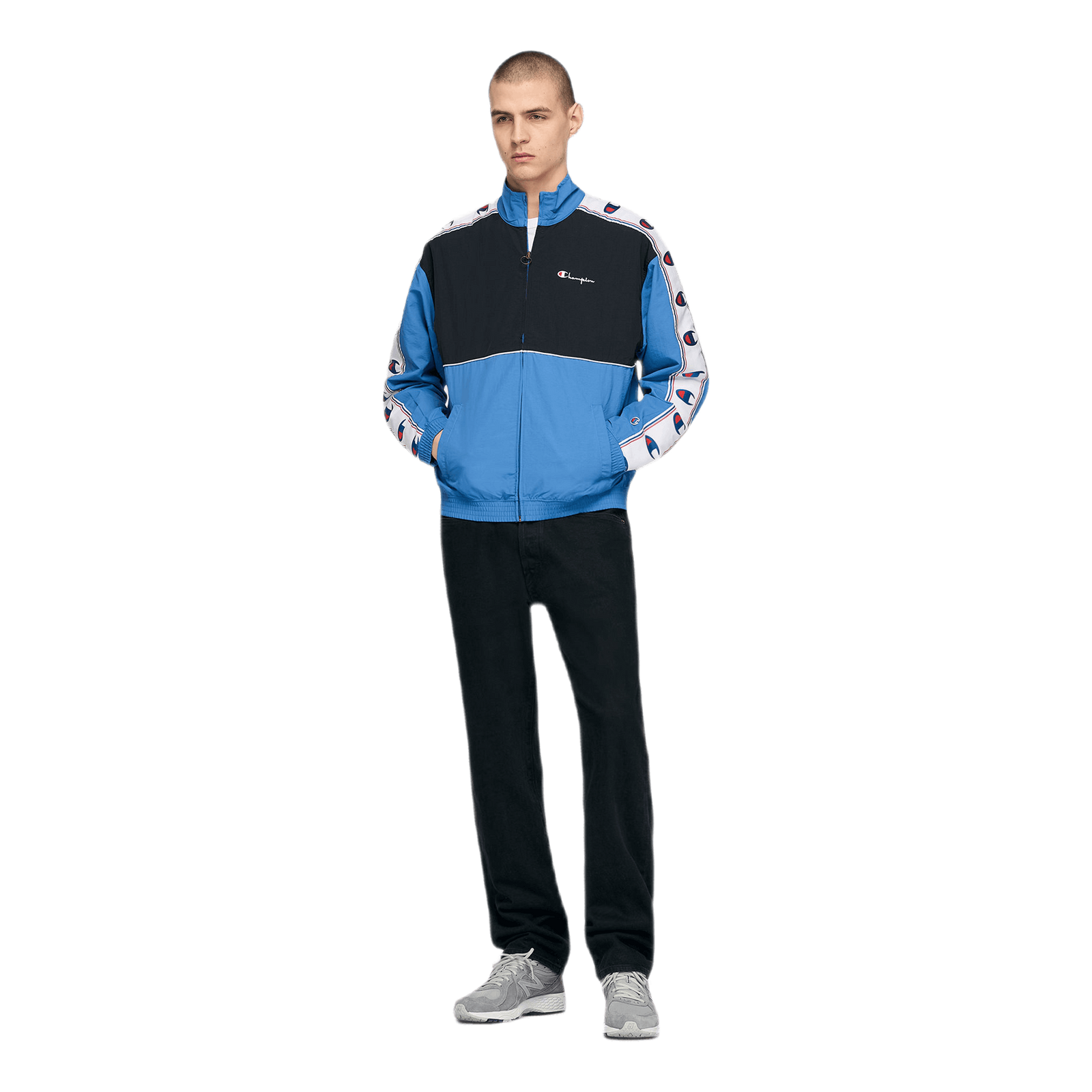 Reverse Weave Full Zip Jacket Blue
