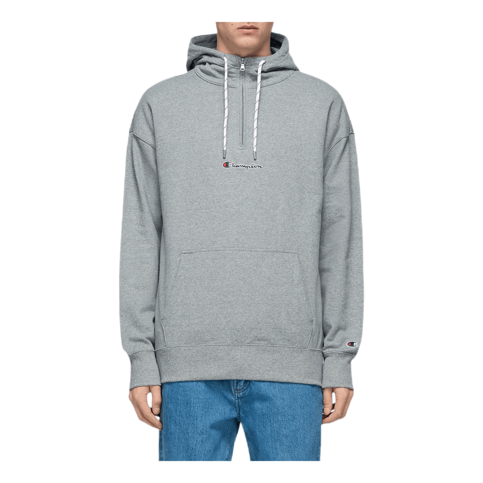 Half Zip Hooded Sweatshirt Gray