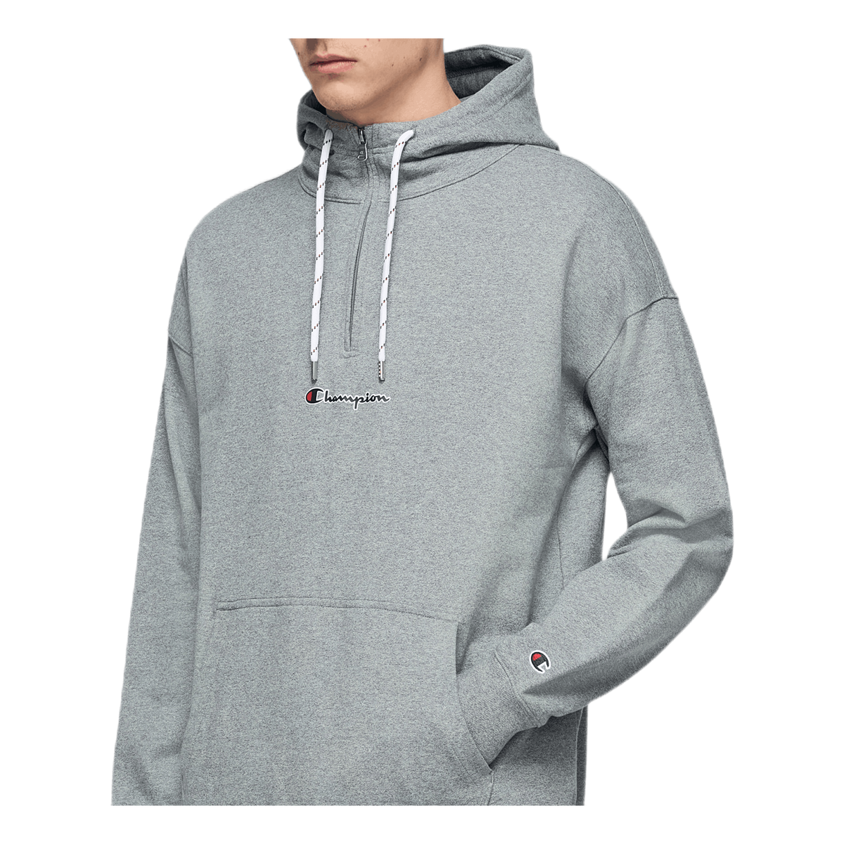 Half Zip Hooded Sweatshirt Gray