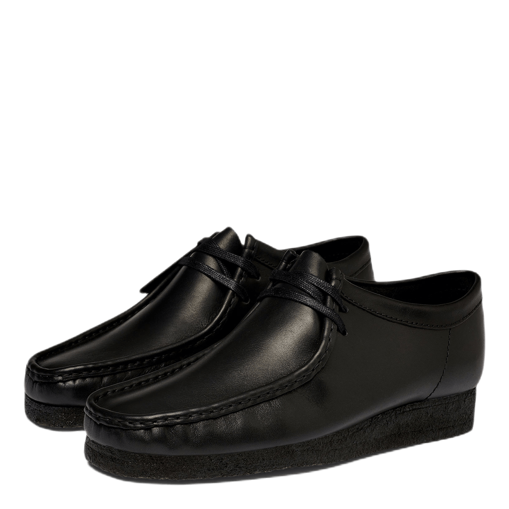 Black wallabee shoes sales