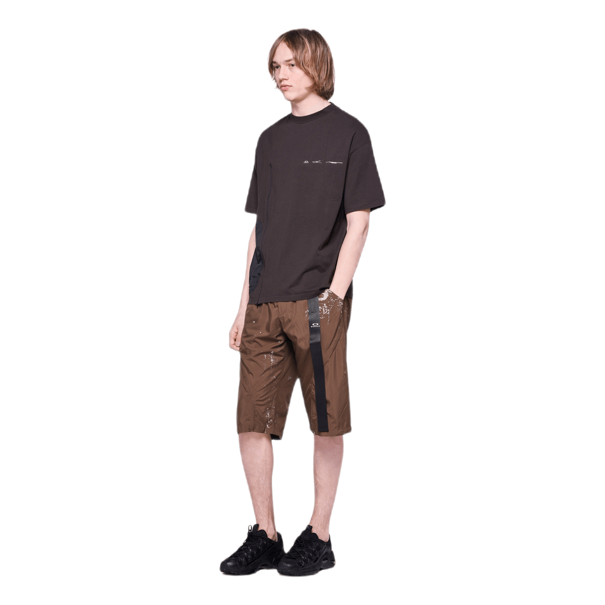 Rock Print Shorts Brown