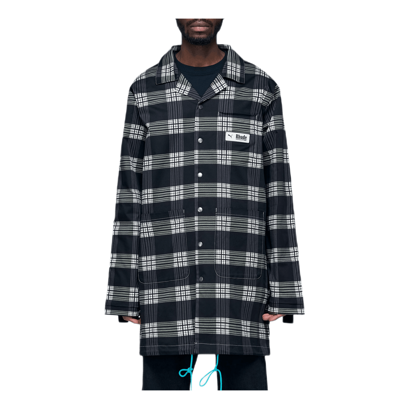 X Rhude All Over Print Coat White