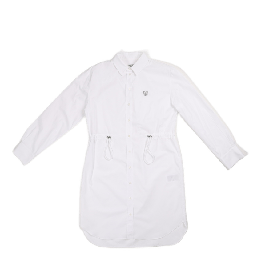 Mini Tiger Shirt Dress White