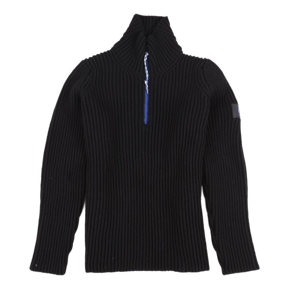 Rib Half Zip Jumper Black