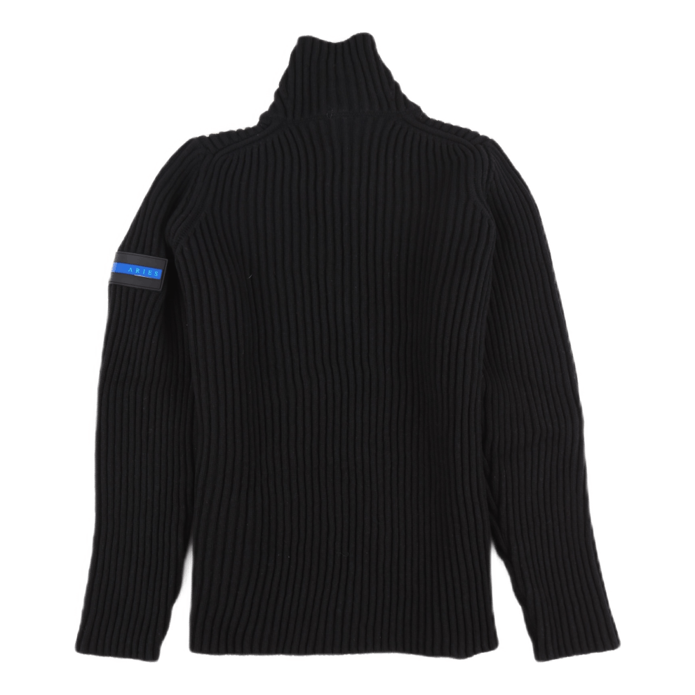 Rib Half Zip Jumper Black