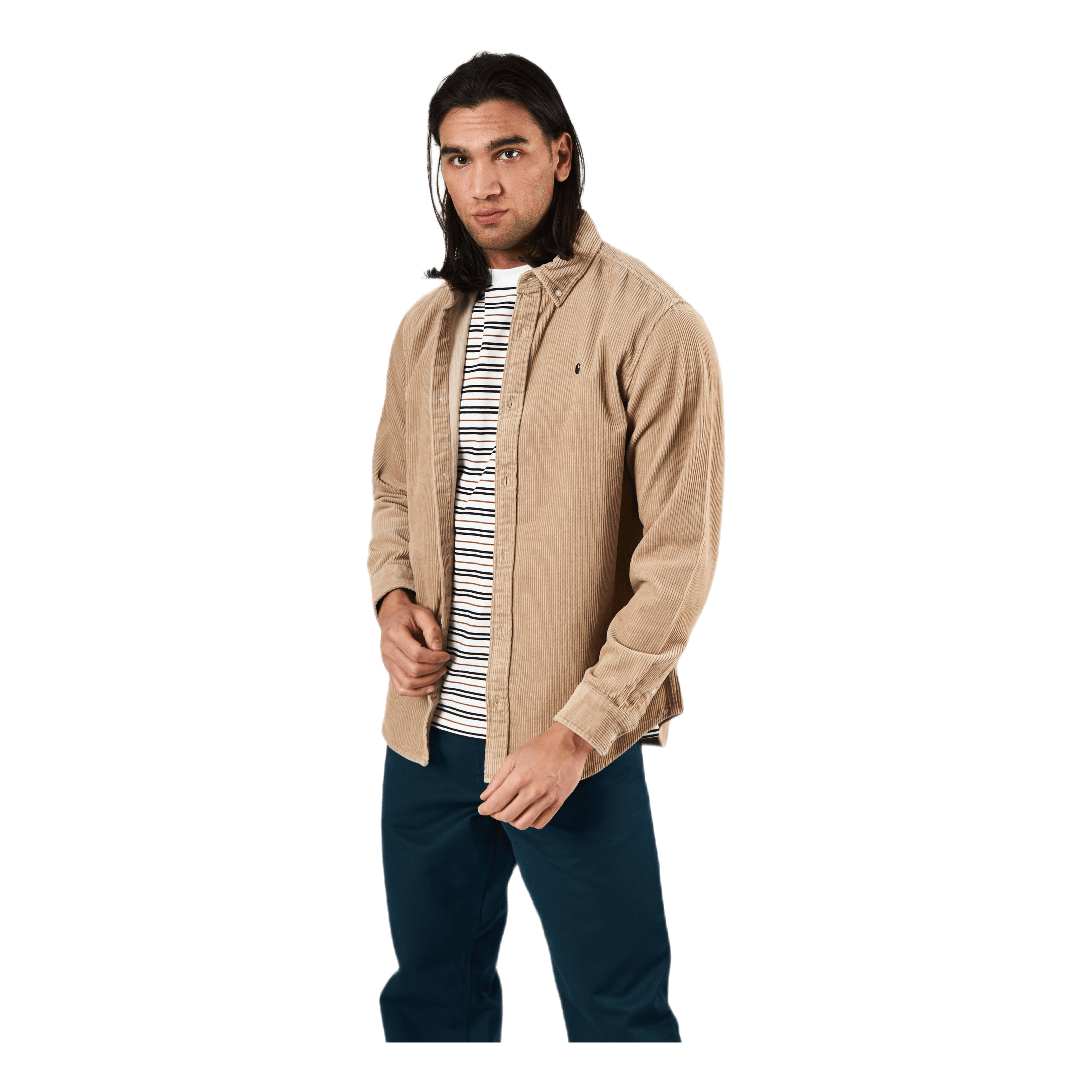 L/s Madison Cord Shirt Khaki
