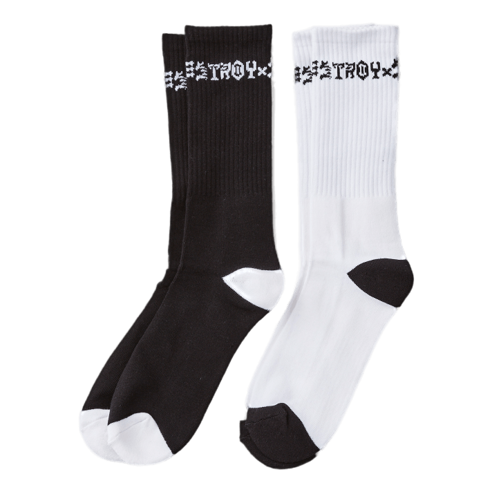Skate And Destroy 2-pack Socks White
