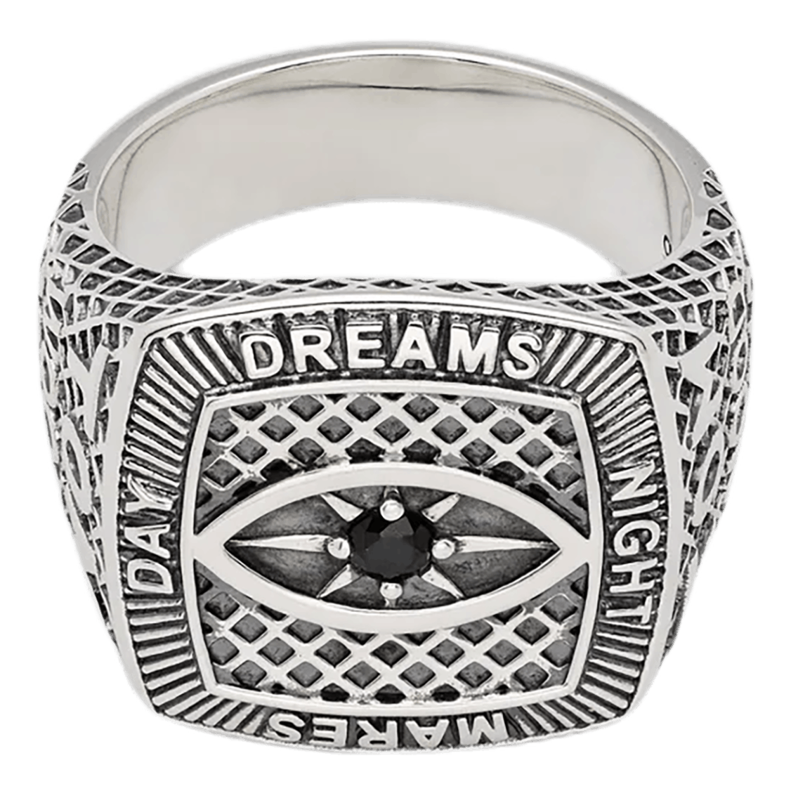 Champion Ring Black Eye Silver