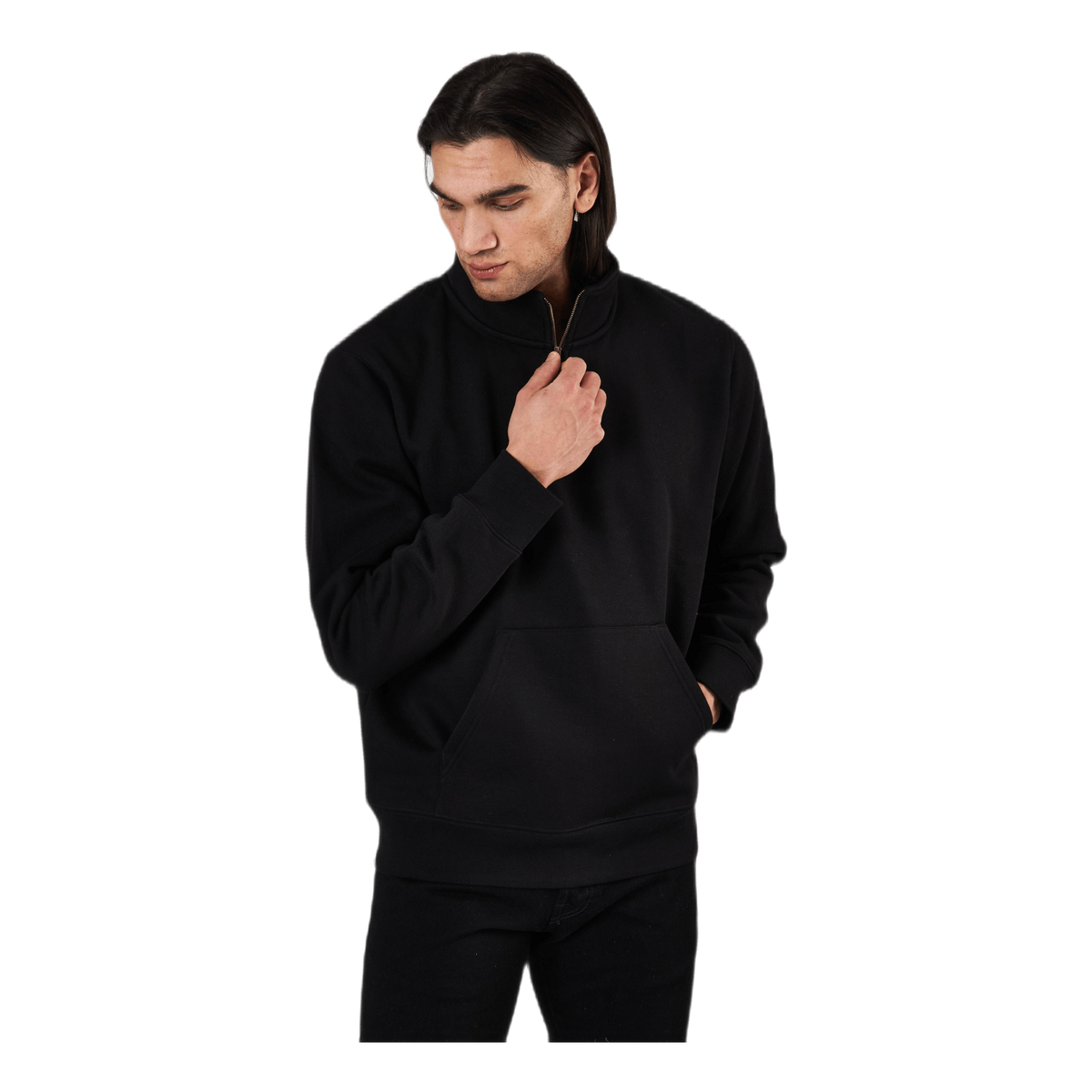 Chase Neck Zip Sweat Black / Gold