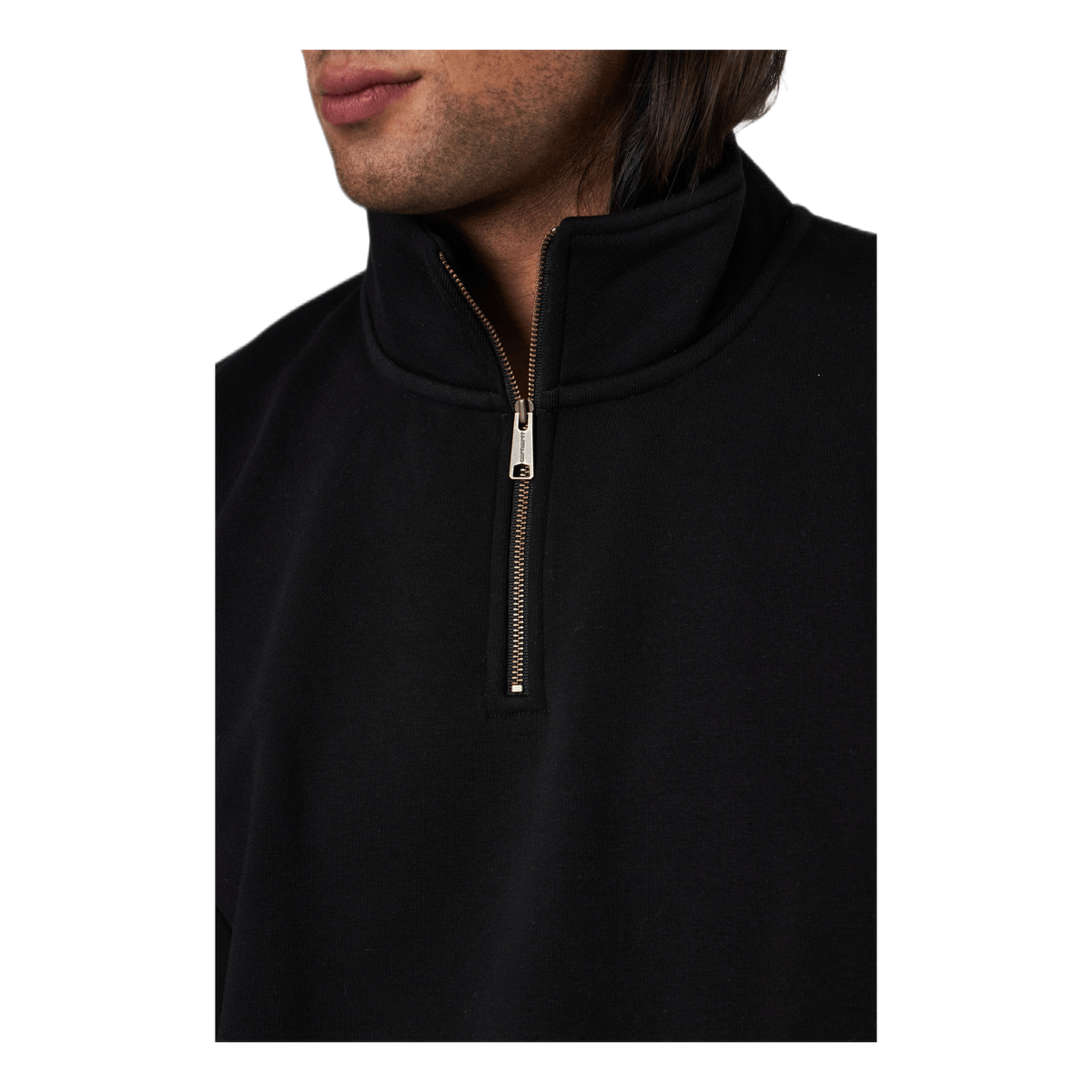 Chase Neck Zip Sweat Black / Gold