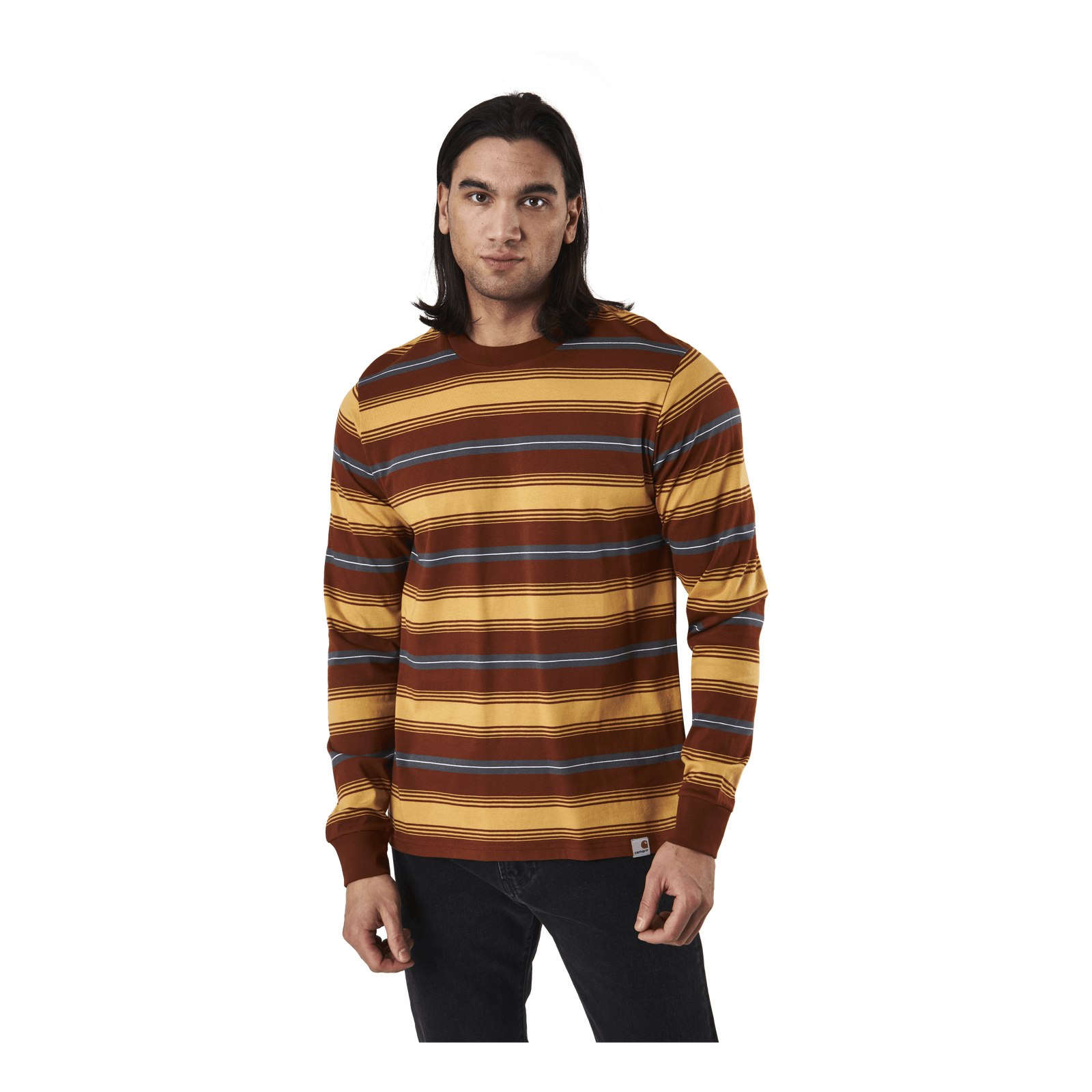 L/s Buren T-shirt Buren Stripe, Brandy