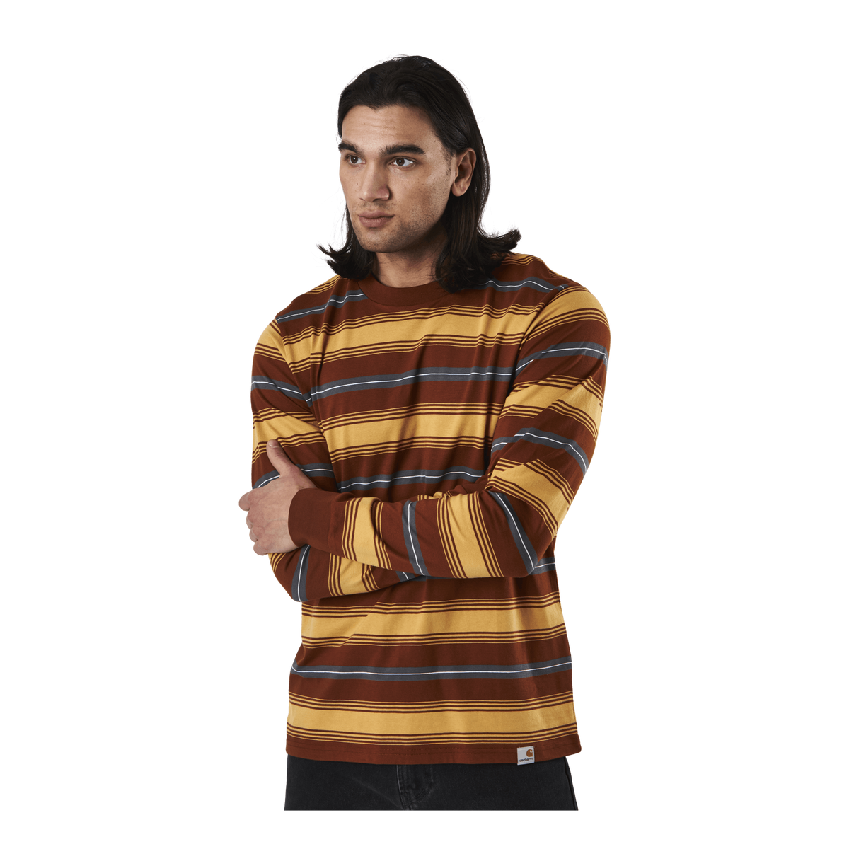 L/s Buren T-shirt Buren Stripe, Brandy