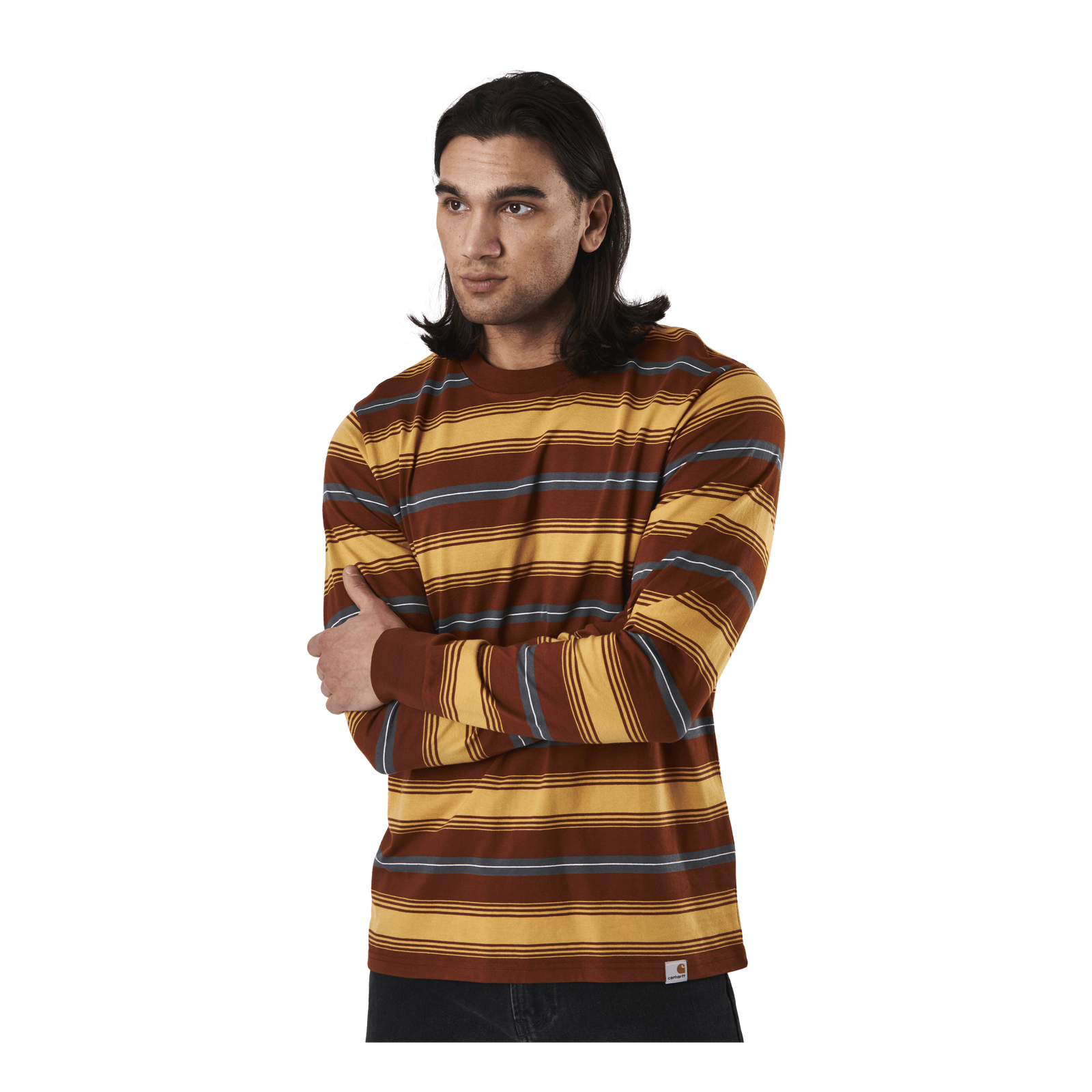 L/s Buren T-shirt Buren Stripe, Brandy