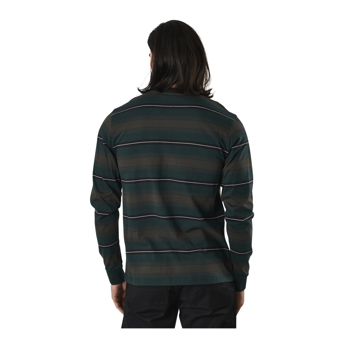 L/s Buren T-shirt Buren Stripe, Bottle Green