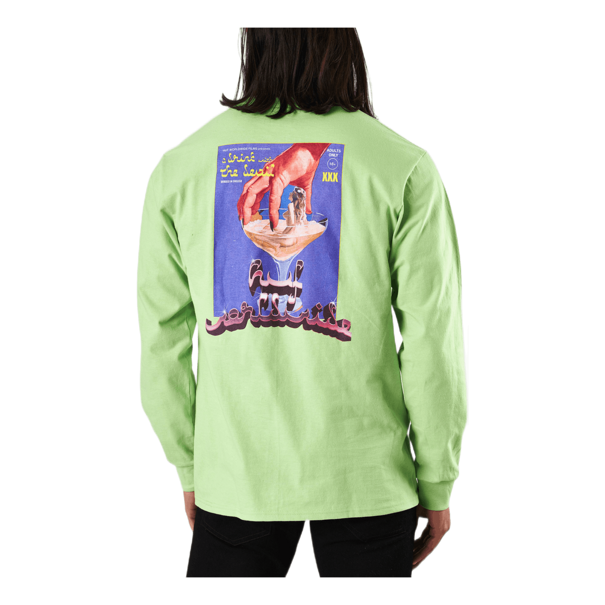 Drinking W The Devil L/s Tee Lime