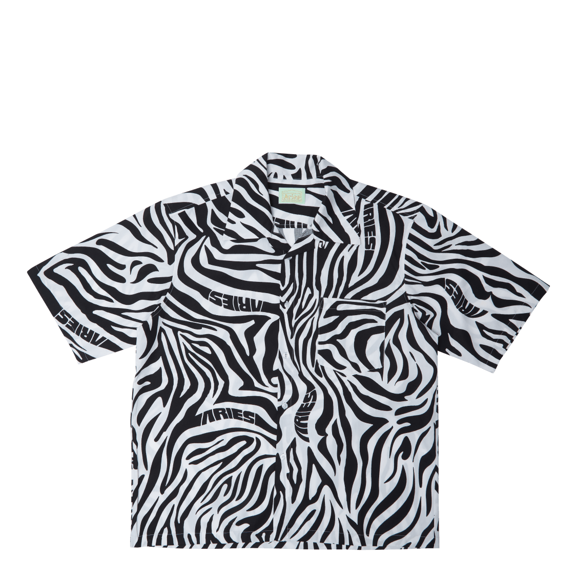 Zebra Print Hawaiian Shirt White