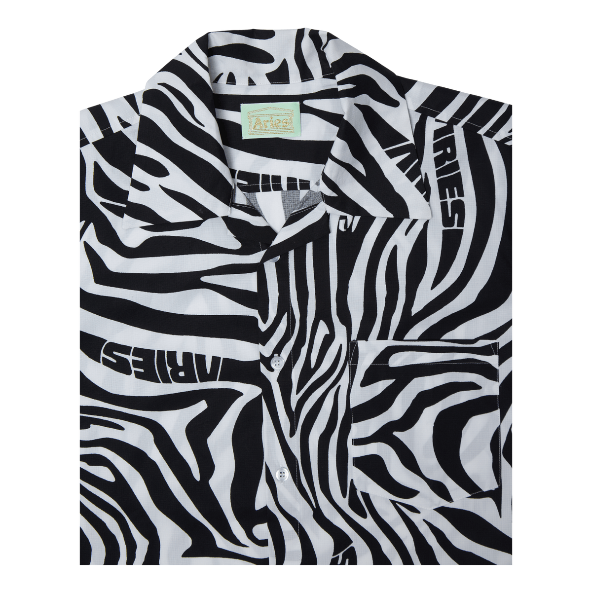 Zebra Print Hawaiian Shirt White
