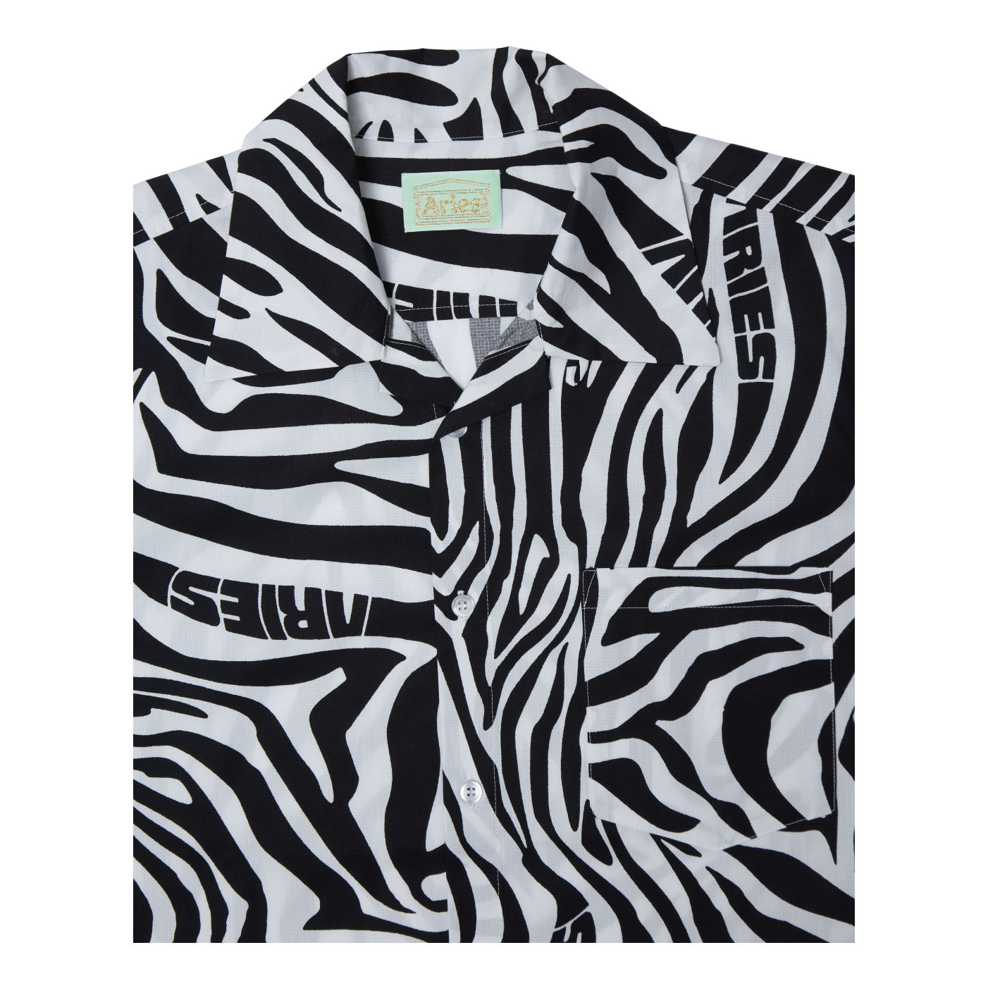 Zebra Print Hawaiian Shirt White