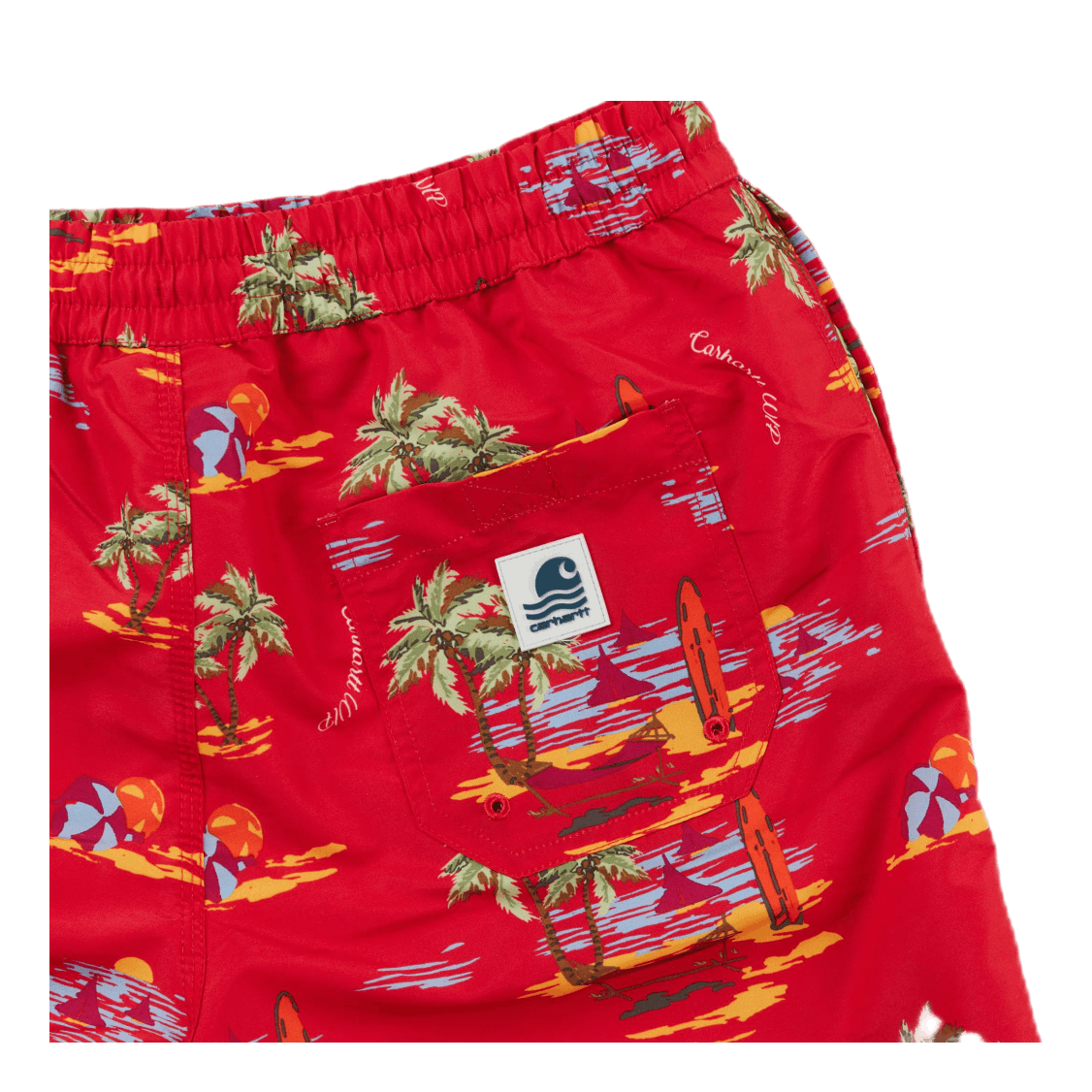 Drift Swim Trunk Beach Print, Etna Red /---