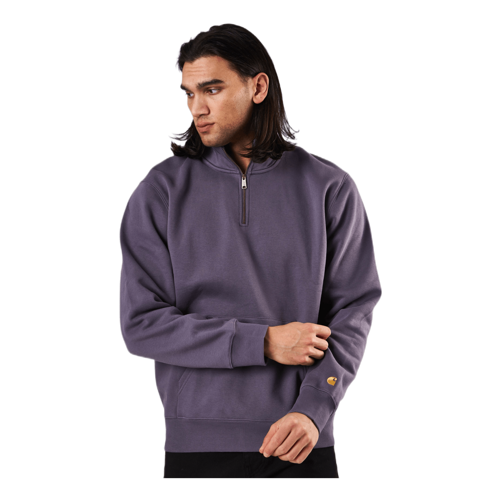 Chase Neck Zip Sweat Provence / Gold /---