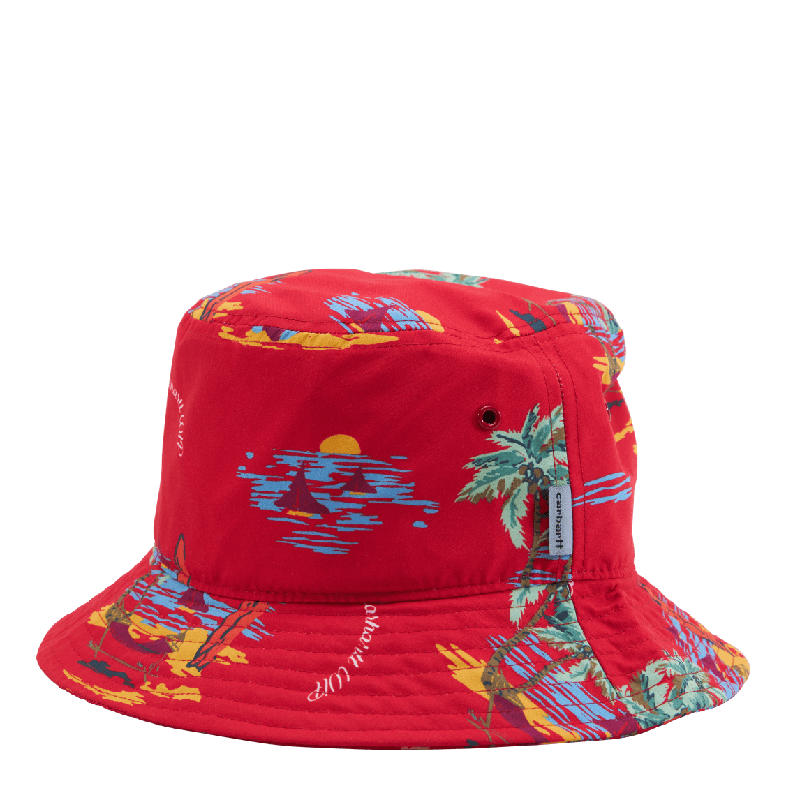 Beach Bucket Hat Beach Print, Etna Red /---