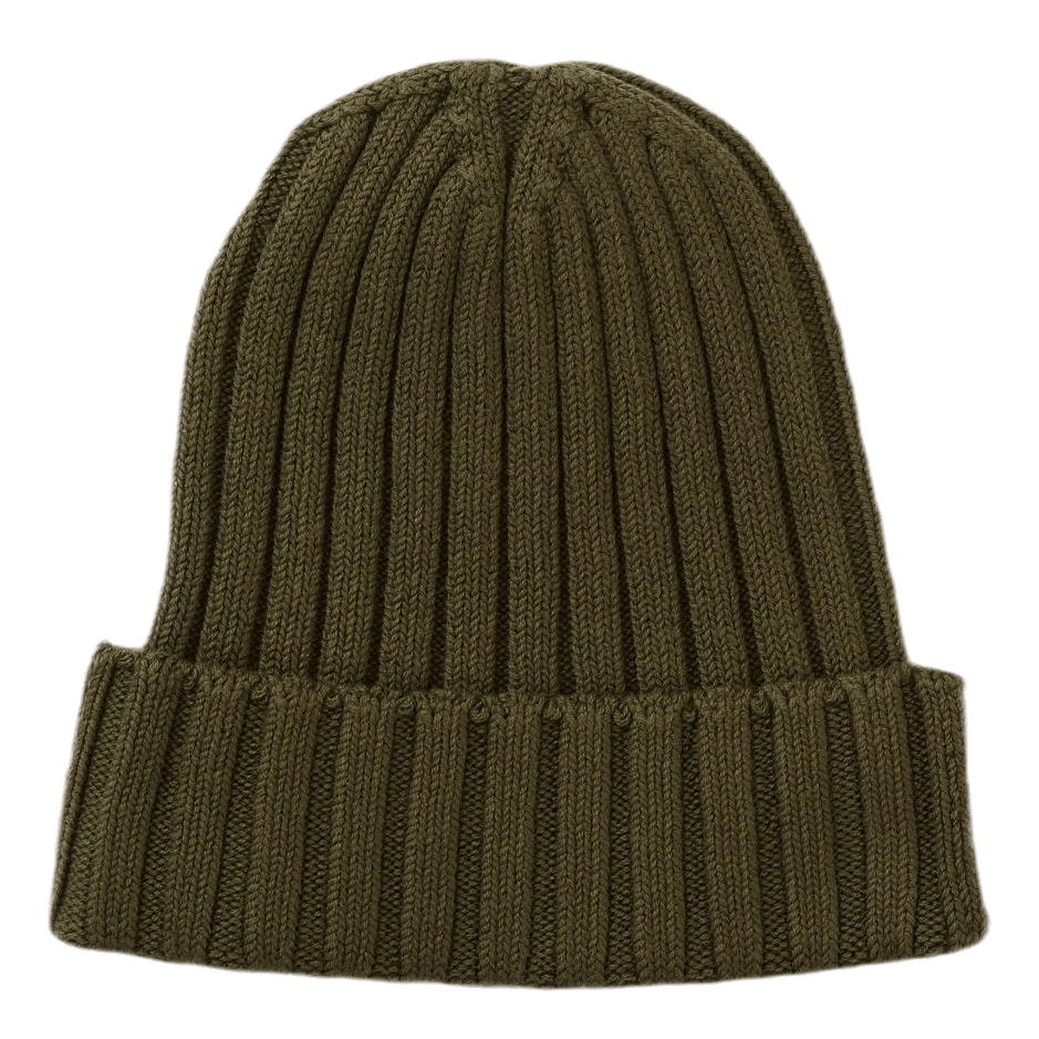 Knit Cap Cotton Olive