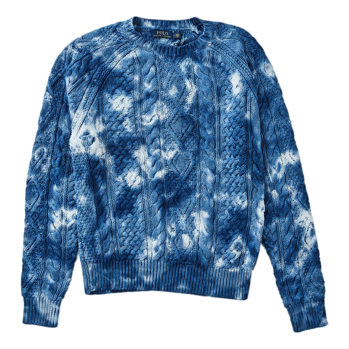 Tie-Dye Aran-Knit Cotton Sweater
