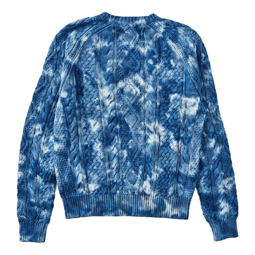 Tie-Dye Aran-Knit Cotton Sweater