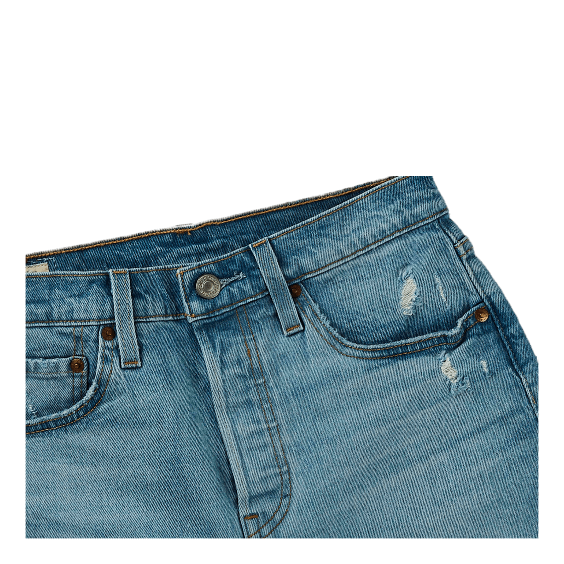 501 Mid Thigh Short Tango Crus Light Indigo - Worn In