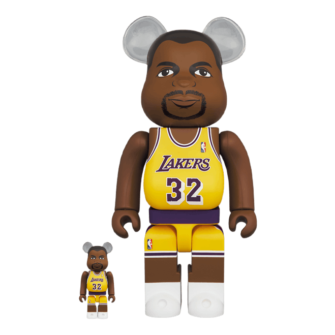 BE@RBRICK Magic Johnson (Los Angeles Lakers) 100% &amp; 400% Set