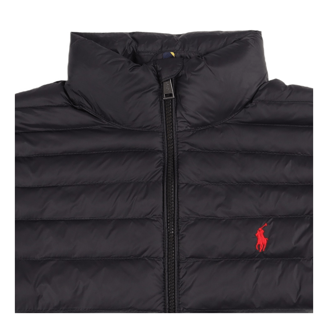 Black puffer jacket polo sales