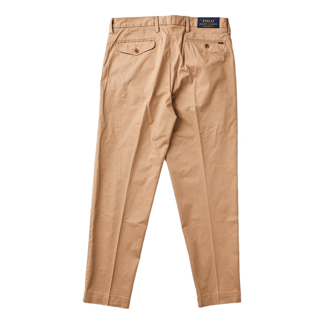 Stretch Slim Tapered Fit Pleated Pant Khaki
