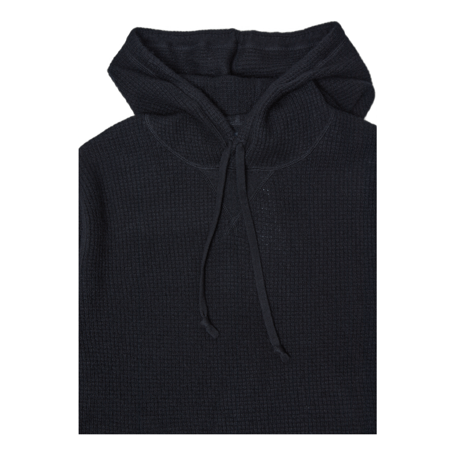 Washable Cashmere Hooded Sweater Black