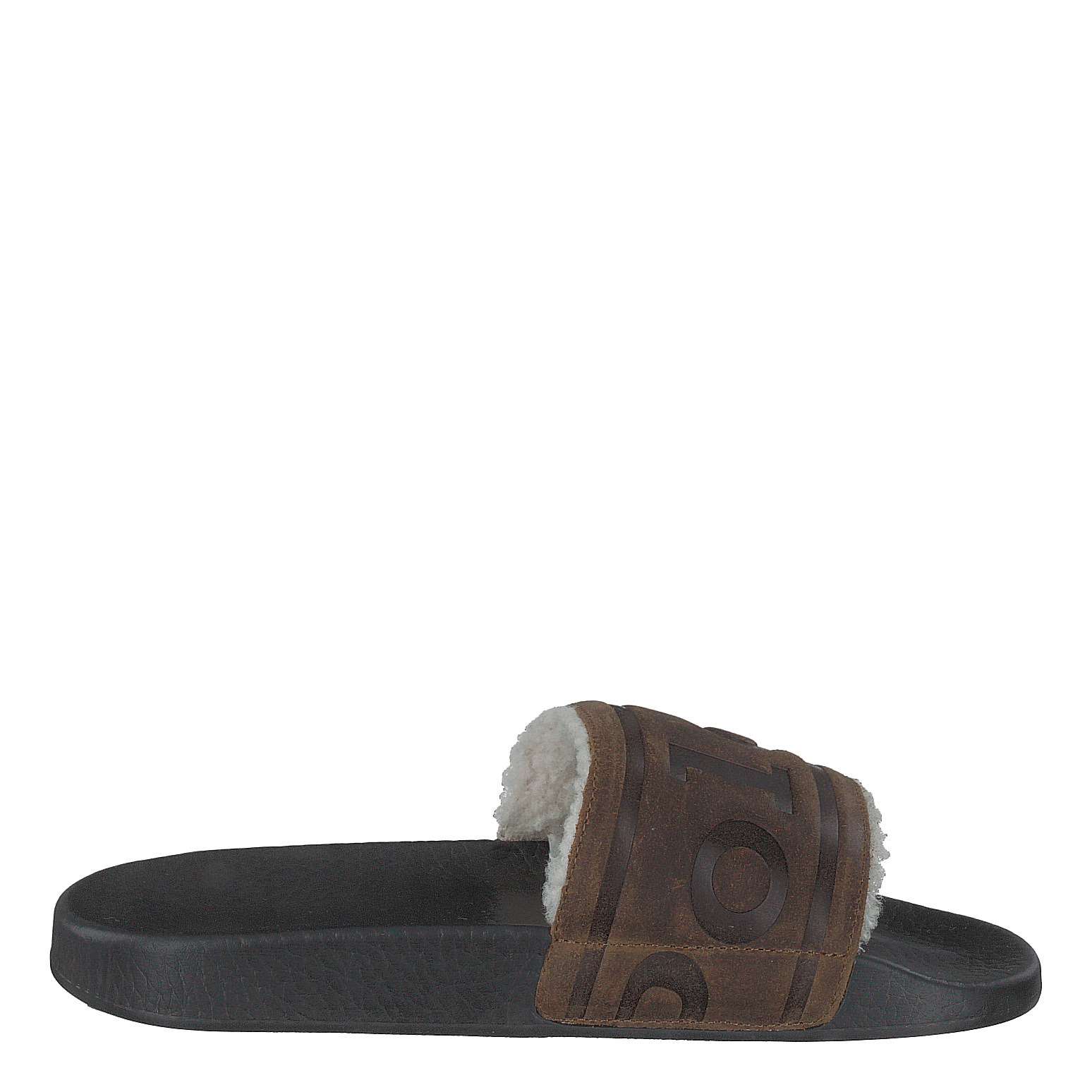 Faux-Shearling–Lined Suede Slide Snuff