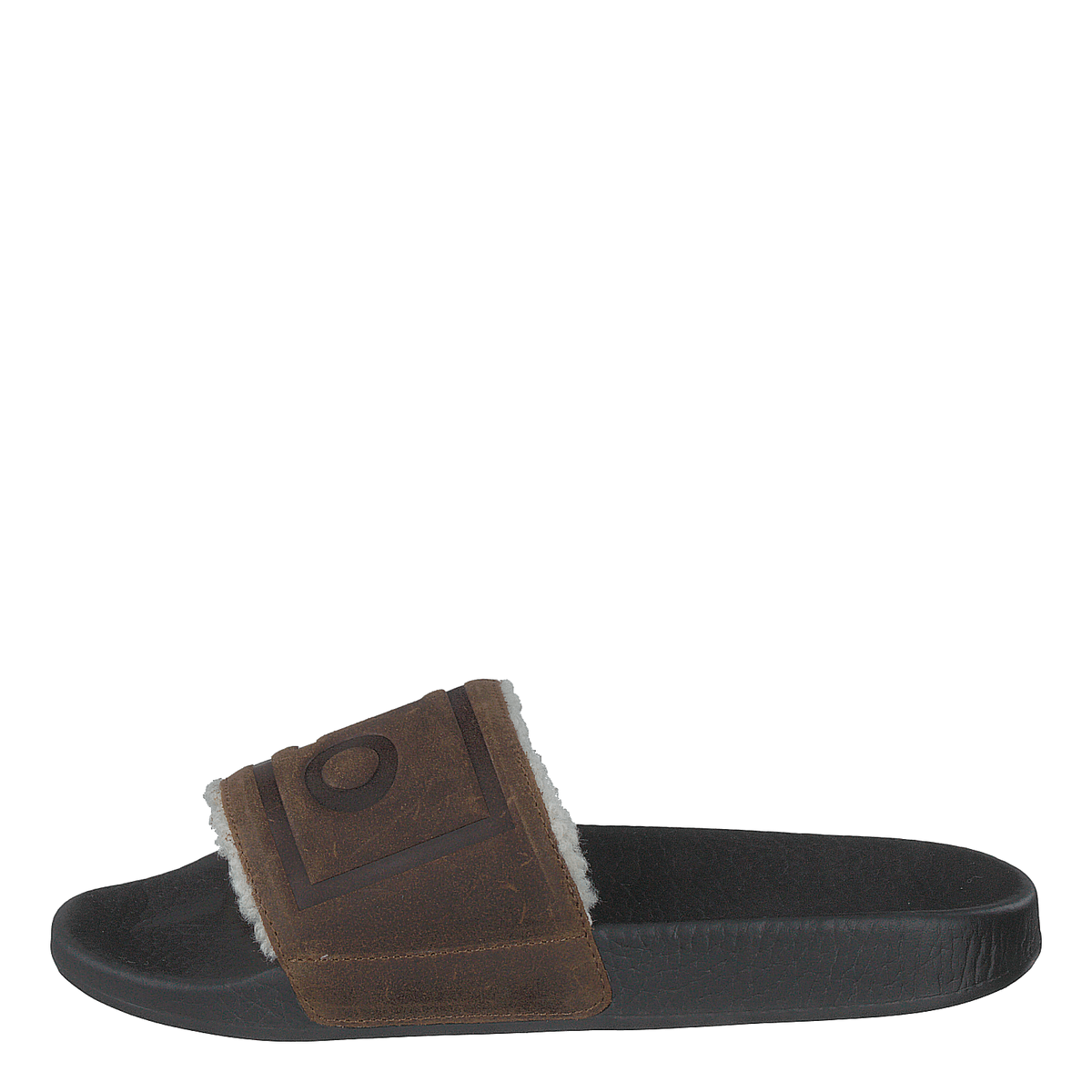 Faux-Shearling–Lined Suede Slide Snuff