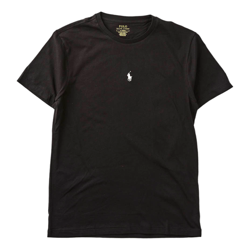 Custom Slim Fit Jersey Crewneck T-Shirt Polo Black