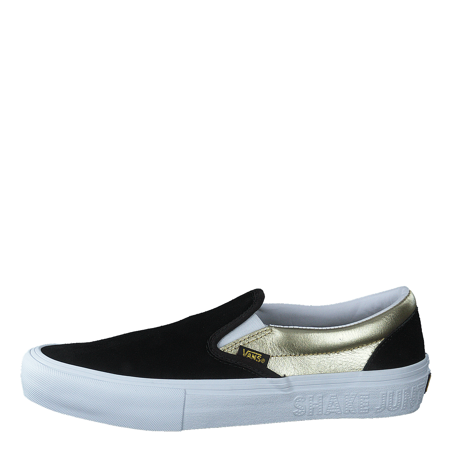 Black and gold slip on vans hot sale