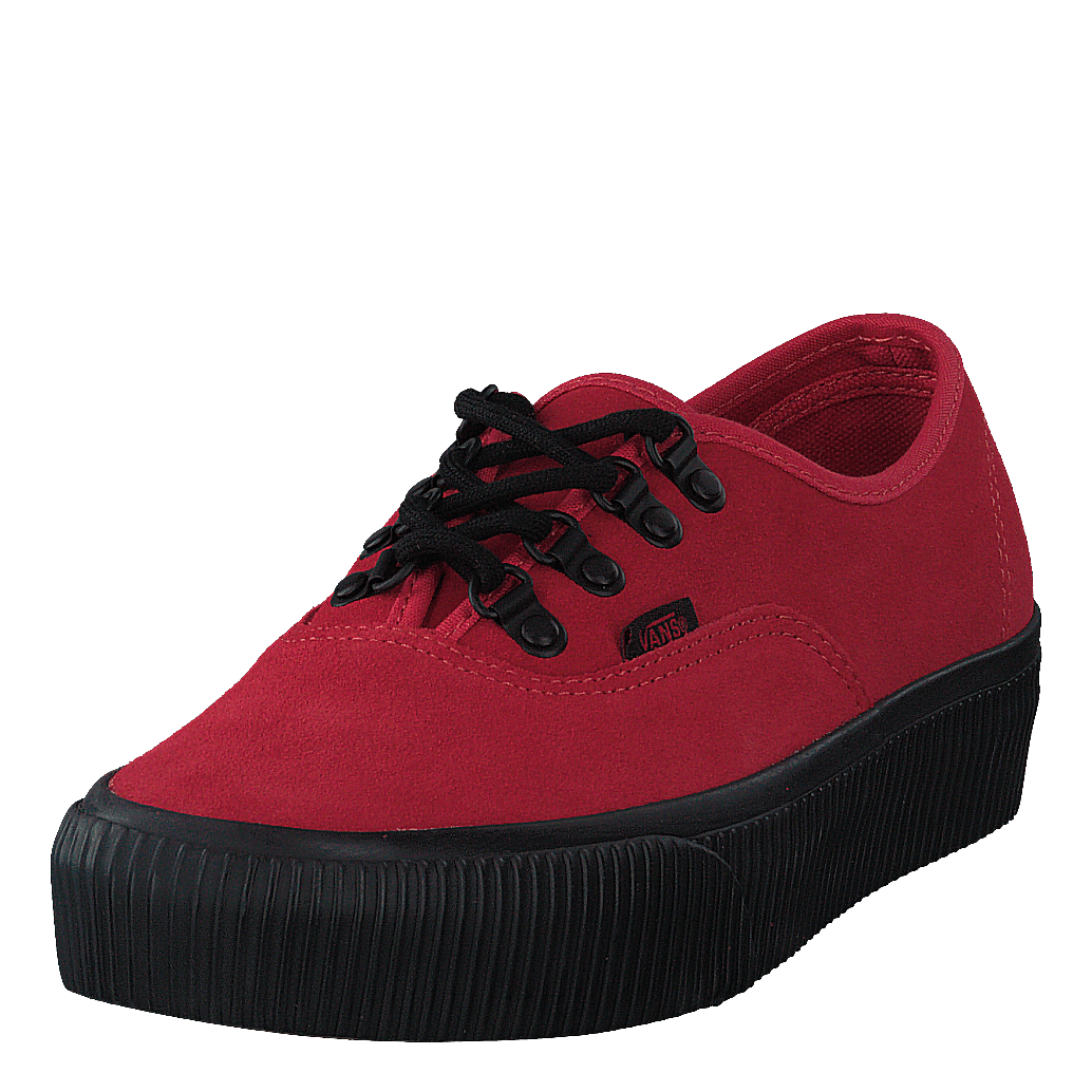 Embossed Authentic Platform 2. Rococco Red-black