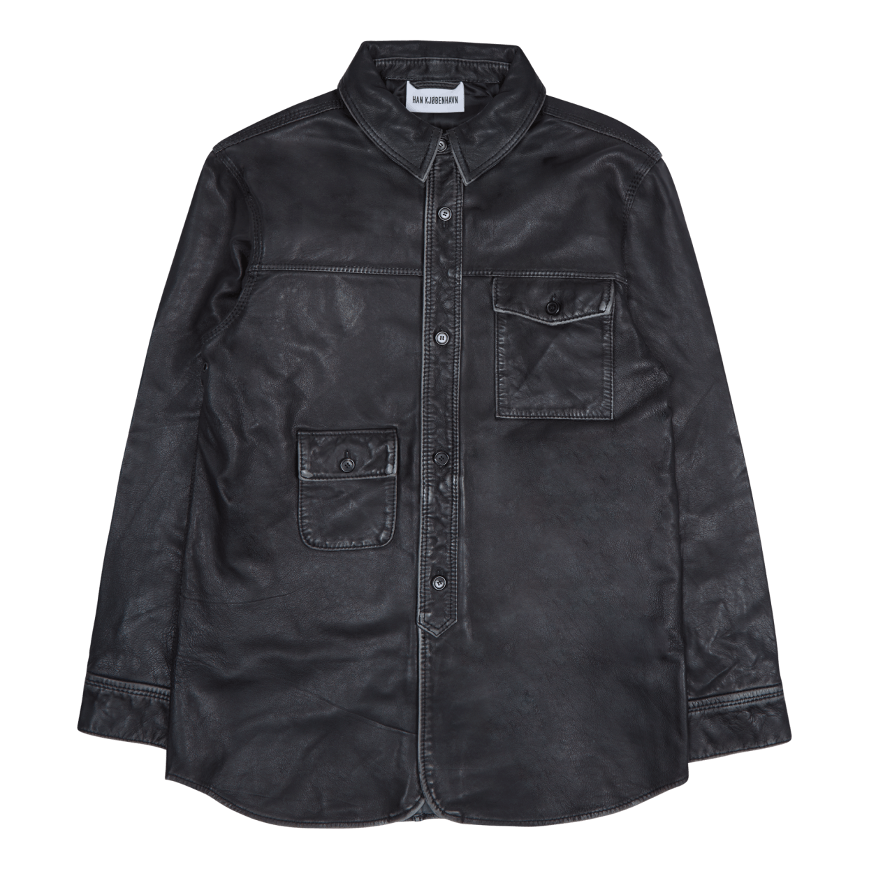 Army Shirt Black Leather
