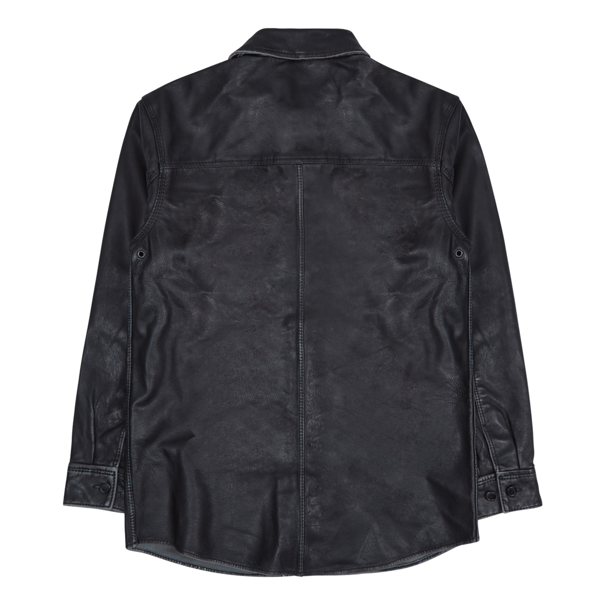 Army Shirt Black Leather