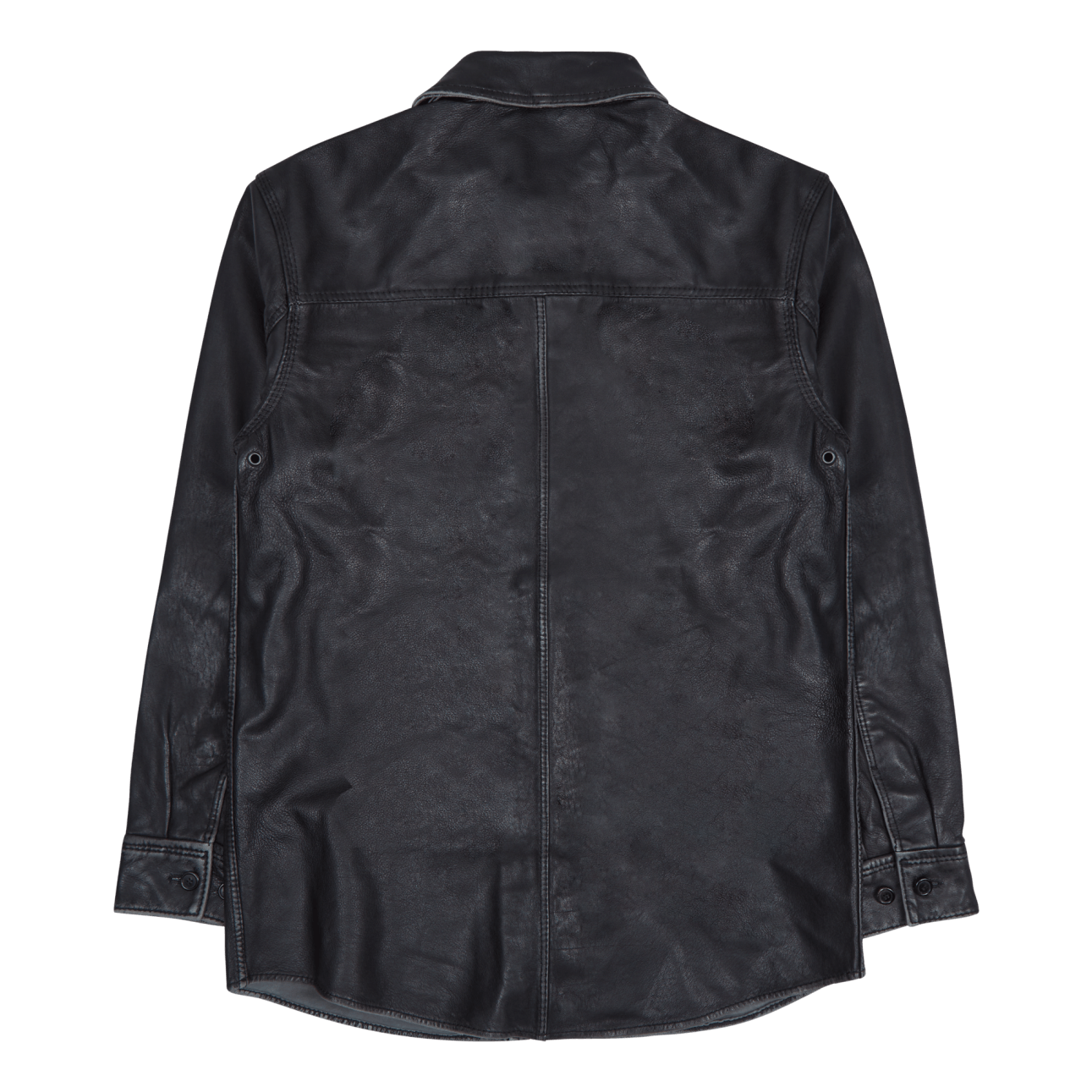 Army Shirt Black Leather