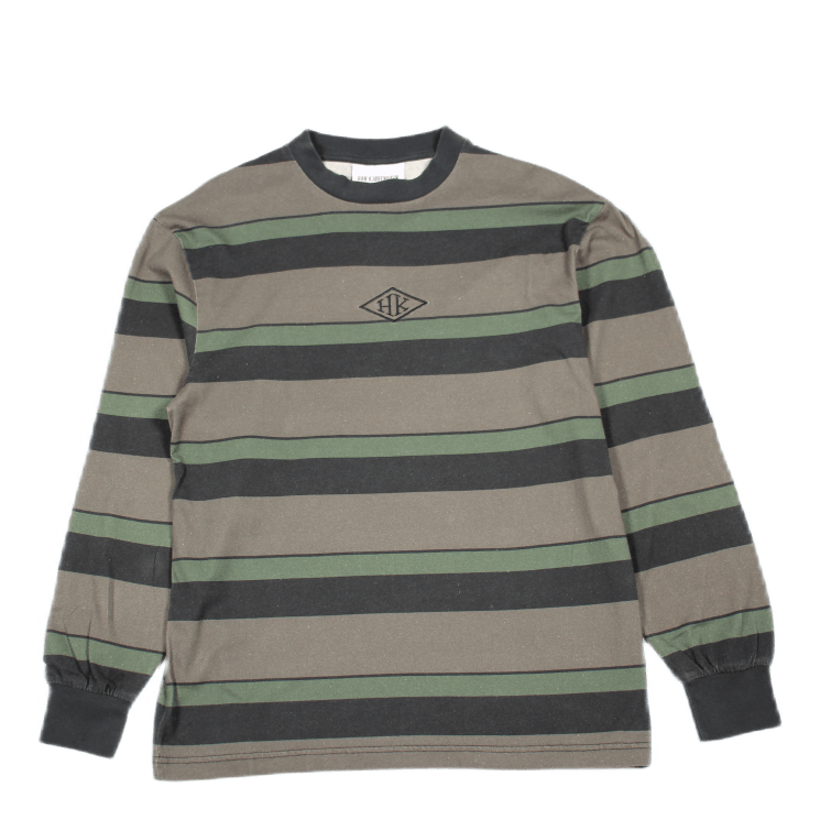 Boxy Tee Long Sleeve Dark Tonal Stripes