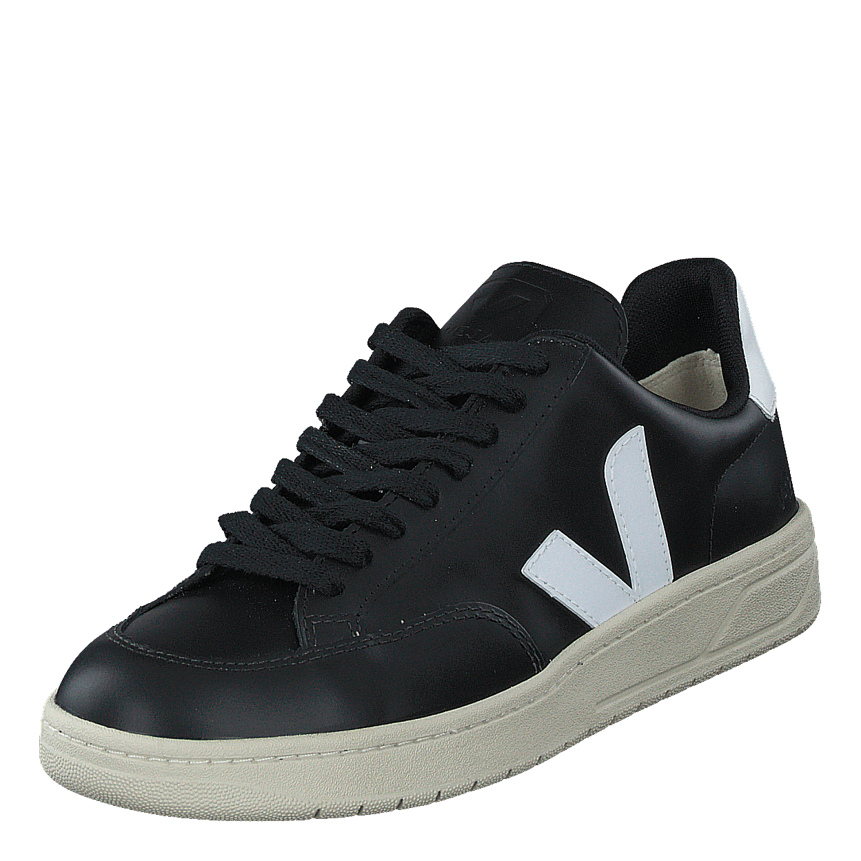 V-12 Leather Black_white Black White