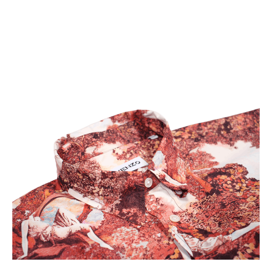 Printed Long Casual Shirt Dark Rose