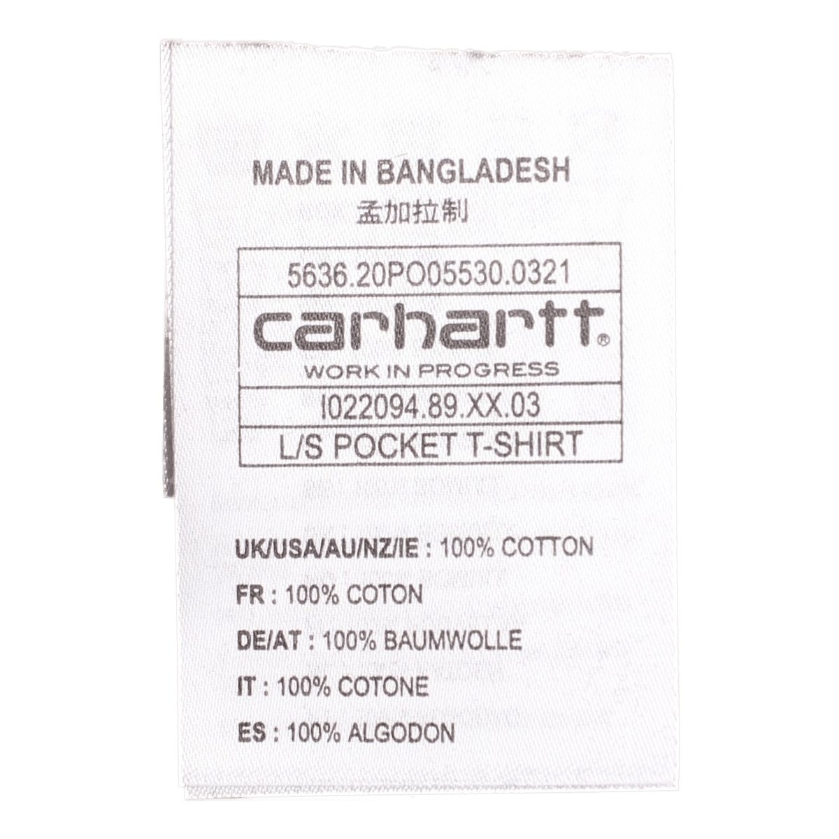 L/s Pocket T-shirt Cotton Sing Black