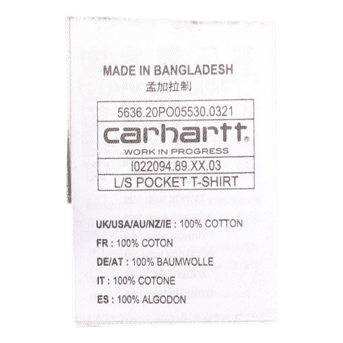 L/s Pocket T-shirt Cotton Sing Black